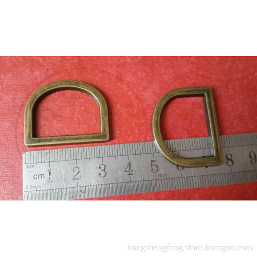 Anti-Brass Color Zinc Alloy Flat D Ring for Bag/Keychain
